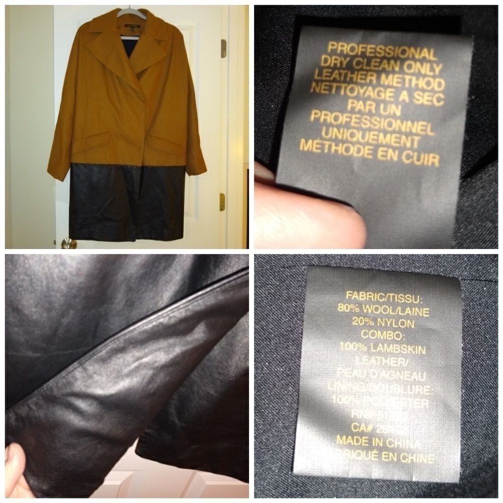 Cynthia Steffe Color Block Wool And Lambskin Coat… - image 3